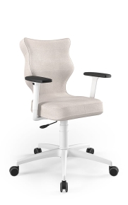 Krzesło biurowe dopasowane do wzrostu 159-188 cm, model Perto kolor szary obrotowe