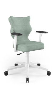 Krzesło biurowe dopasowane do wzrostu 159-188 cm, model Perto kolor mięta obrotowe
