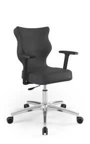 Krzesło biurowe dopasowane do wzrostu 159-188 cm, model Perto kolor antracyt obrotowe