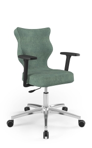 Krzesło biurowe dopasowane do wzrostu 159-188 cm, model Perto kolor jasny zielony obrotowe