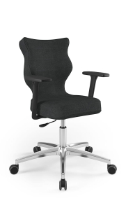 Krzesło biurowe dopasowane do wzrostu 159-188 cm, model Perto kolor antracyt obrotowe