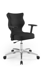 Krzesło biurowe dopasowane do wzrostu 159-188 cm, model Perto kolor czarny obrotowe