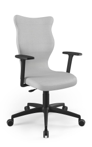 Krzesło biurowe dopasowane do wzrostu 180+ cm, model Perto kolor szary obrotowe