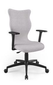 Krzesło biurowe dopasowane do wzrostu 180+ cm, model Perto kolor szary obrotowe