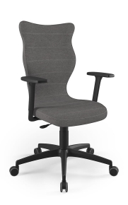 Krzesło biurowe dopasowane do wzrostu 180+ cm, model Perto kolor ciemny szary obrotowe