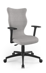 Krzesło biurowe dopasowane do wzrostu 180+ cm, model Perto kolor melanż szary obrotowe