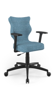 Krzesło biurowe dopasowane do wzrostu 159-188 cm, model Perto Plus kolor niebieski obrotowe