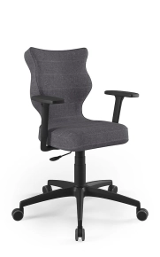 Krzesło biurowe dopasowane do wzrostu 159-188 cm, model Perto Plus kolor czarny obrotowe