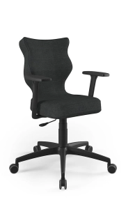 Krzesło biurowe dopasowane do wzrostu 159-188 cm, model Perto Plus kolor antracyt obrotowe