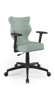 Krzesło biurowe dopasowane do wzrostu 159-188 cm, model Perto Plus kolor mięta obrotowe