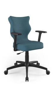 Krzesło biurowe dopasowane do wzrostu 159-188 cm, model Perto Plus kolor niebieski obrotowe