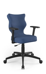 Krzesło biurowe dopasowane do wzrostu 159-188 cm, model Perto Plus kolor granatowy obrotowe
