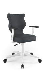 Krzesło biurowe dopasowane do wzrostu 159-188 cm, model Perto Plus kolor antracyt obrotowe