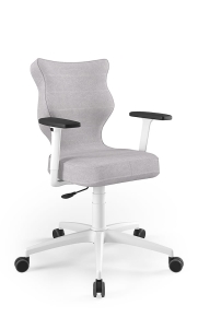Krzesło biurowe dopasowane do wzrostu 159-188 cm, model Perto Plus kolor szary obrotowe