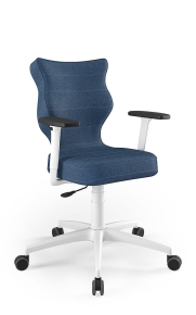 Krzesło biurowe dopasowane do wzrostu 159-188 cm, model Perto Plus kolor granatowy obrotowe