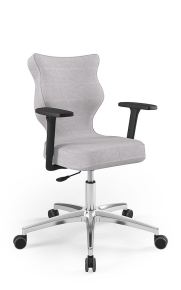 Krzesło biurowe dopasowane do wzrostu 159-188 cm, model Perto Plus kolor szary obrotowe