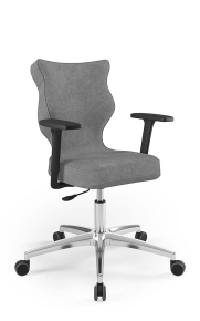 Krzesło biurowe dopasowane do wzrostu 159-188 cm, model Perto Plus kolor szary obrotowe
