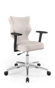 Krzesło biurowe dopasowane do wzrostu 159-188 cm, model Perto Plus kolor szary obrotowe