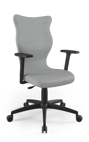 Krzesło biurowe dopasowane do wzrostu 180+ cm, model Perto Plus kolor ciemny szary obrotowe