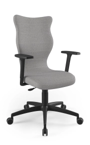 Krzesło biurowe dopasowane do wzrostu 180+ cm, model Perto Plus kolor szary obrotowe