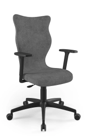 Krzesło biurowe dopasowane do wzrostu 180+ cm, model Perto Plus kolor ciemny szary obrotowe
