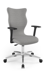 Krzesło biurowe dopasowane do wzrostu 180+ cm, model Perto Plus kolor szary obrotowe
