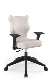 Krzesło biurowe dopasowane do wzrostu 159-188 cm, model Nero kolor szary obrotowe