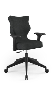 Krzesło biurowe dopasowane do wzrostu 159-188 cm, model Nero kolor antracyt obrotowe