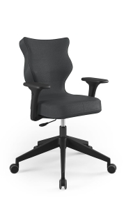 Krzesło biurowe dopasowane do wzrostu 159-188 cm, model Nero Plus kolor antracyt obrotowe