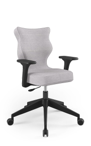 Krzesło biurowe dopasowane do wzrostu 159-188 cm, model Nero Plus kolor szary obrotowe