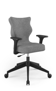 Krzesło biurowe dopasowane do wzrostu 159-188 cm, model Nero Plus kolor szary obrotowe