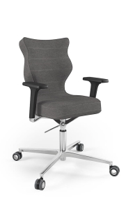 Krzesło biurowe dopasowane do wzrostu 159-188 cm, model Zodiac kolor ciemny szary obrotowe