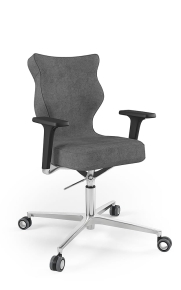 Krzesło biurowe dopasowane do wzrostu 159-188 cm, model Zodiac kolor ciemny szary obrotowe