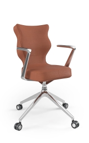 Krzesło biurowe dopasowane do wzrostu 159-188 cm, model Kuma kolor brązowy obrotowe