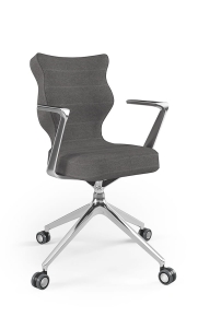 Krzesło biurowe dopasowane do wzrostu 159-188 cm, model Kuma kolor ciemny szary obrotowe