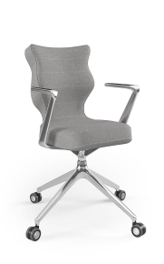 Krzesło biurowe dopasowane do wzrostu 159-188 cm, model Kuma kolor szary obrotowe