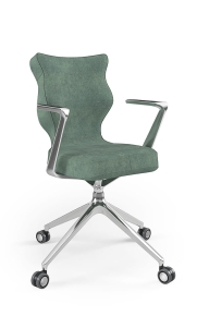 Krzesło biurowe dopasowane do wzrostu 159-188 cm, model Kuma kolor jasny zielony obrotowe