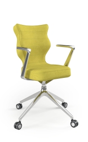 Krzesło biurowe dopasowane do wzrostu 159-188 cm, model Kuma kolor oliwkowy obrotowe