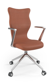 Krzesło biurowe dopasowane do wzrostu 180+ cm, model Kuma kolor brązowy obrotowe