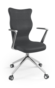 Krzesło biurowe dopasowane do wzrostu 180+ cm, model Kuma kolor antracyt obrotowe