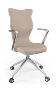 Krzesło biurowe dopasowane do wzrostu 180+ cm, model Kuma kolor beżowy obrotowe