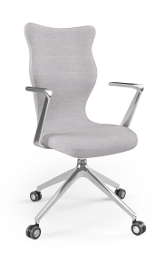 Krzesło biurowe dopasowane do wzrostu 180+ cm, model Kuma kolor szary obrotowe