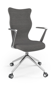 Krzesło biurowe dopasowane do wzrostu 180+ cm, model Kuma kolor ciemny szary obrotowe