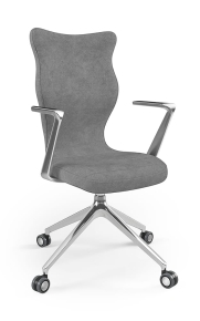 Krzesło biurowe dopasowane do wzrostu 180+ cm, model Kuma kolor szary obrotowe