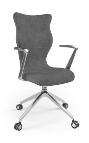 Krzesło biurowe dopasowane do wzrostu 180+ cm, model Kuma kolor ciemny szary obrotowe