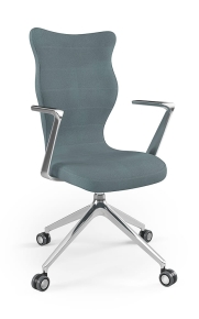 Krzesło biurowe dopasowane do wzrostu 180+ cm, model Kuma kolor niebieski obrotowe