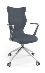 Krzesło biurowe dopasowane do wzrostu 180+ cm, model Kuma kolor granatowy obrotowe