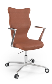 Krzesło biurowe dopasowane do wzrostu 180+ cm, model Kylie kolor brązowy obrotowe