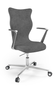Krzesło biurowe dopasowane do wzrostu 180+ cm, model Kylie kolor ciemny szary obrotowe