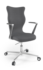 Krzesło biurowe dopasowane do wzrostu 180+ cm, model Kylie kolor ciemny szary obrotowe
